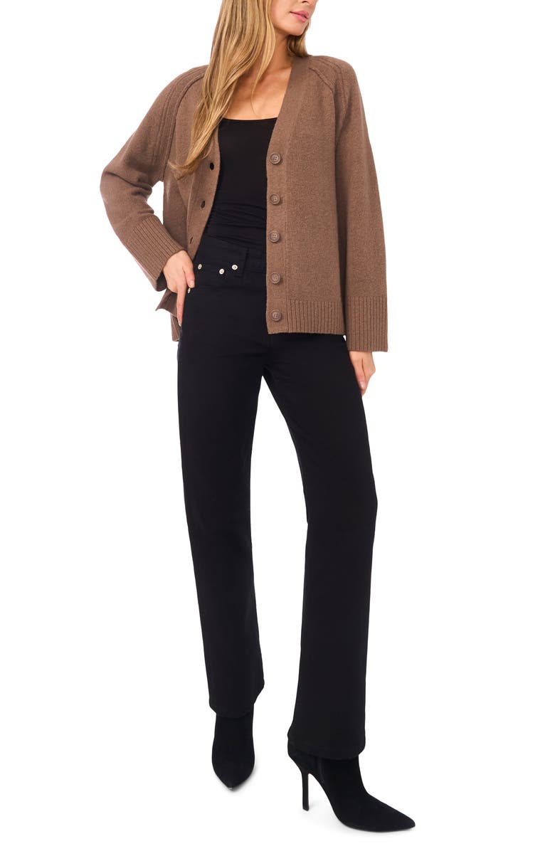 Halogen<sup>®</sup> Raglan Sleeve V-Neck Cardigan, Alternate, color, Mink Taupe