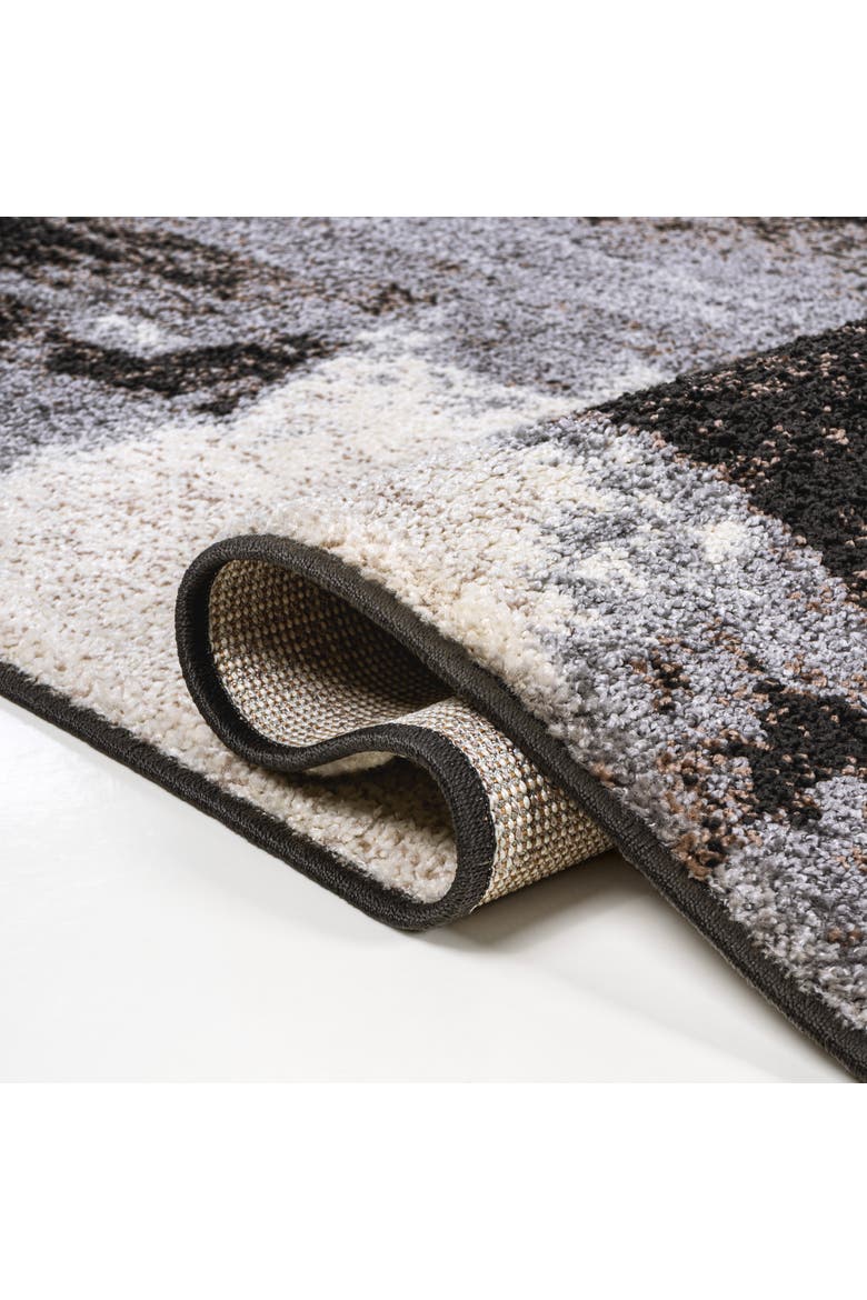 Zoe Contemporary Bohemian Abstract Marble Area Rug, Alternate, color, Charcoal/Cream