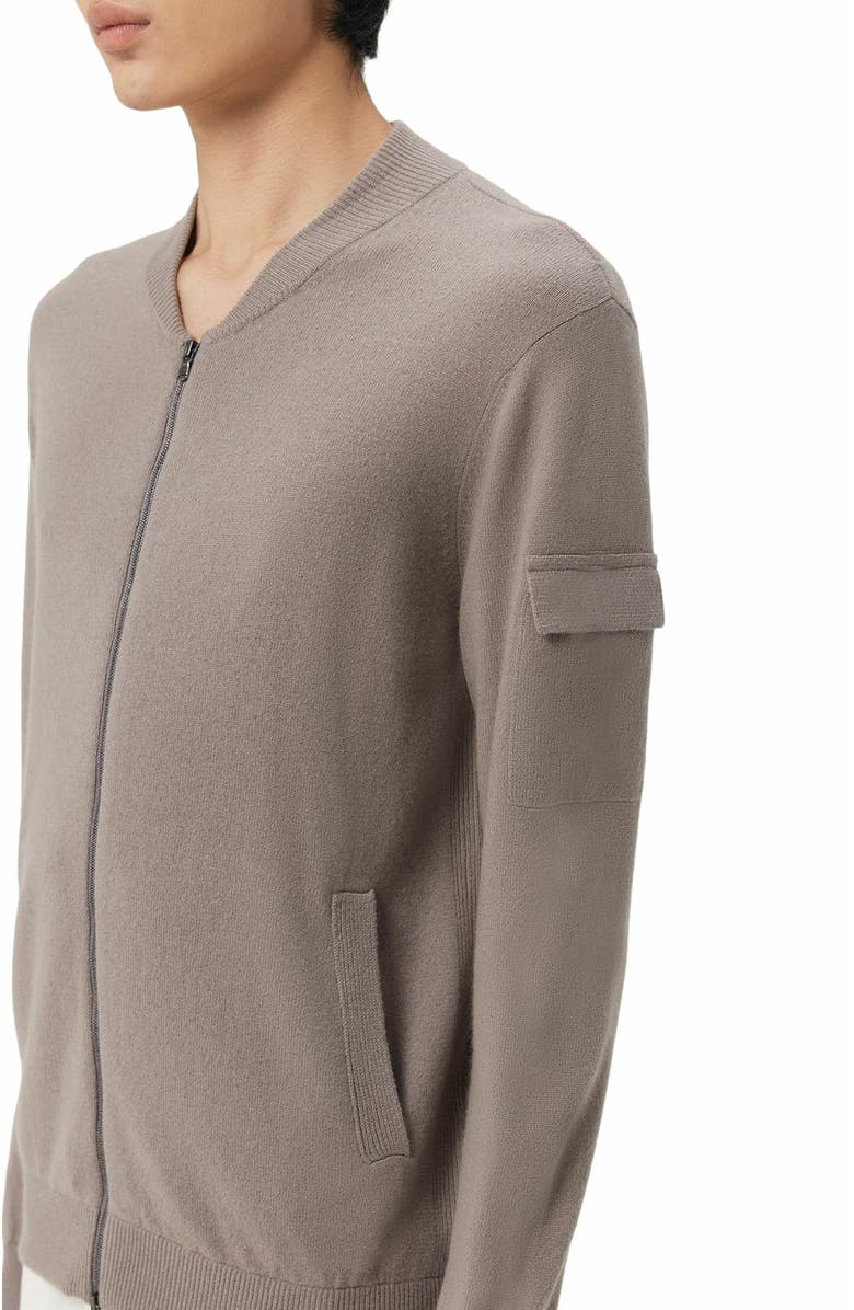 GOBI Mongolian Cashmere Cashmere Bomber, Alternate, color, Stucco