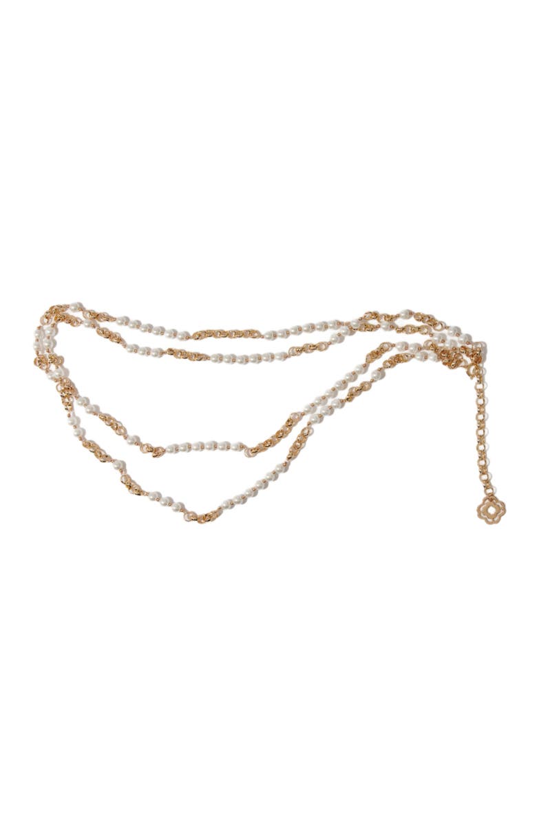 maje Mixed bead and metal belt, Alternate, color, 