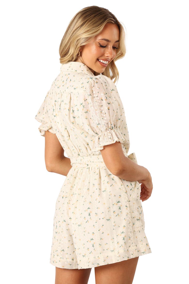 Amy Floral Print Romper, Alternate, color, YELLOW FLORAL
