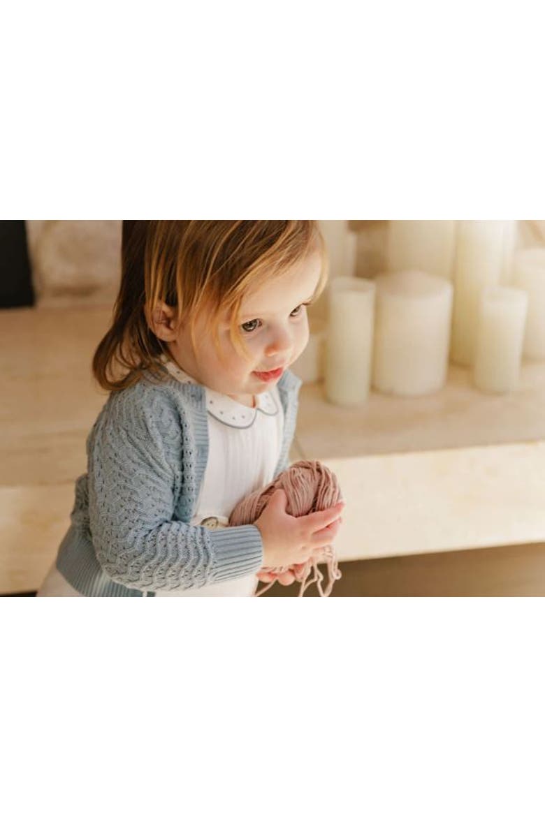 Looms Wave Collection - Knit Pointelle Cardigan, Alternate, color, Blue