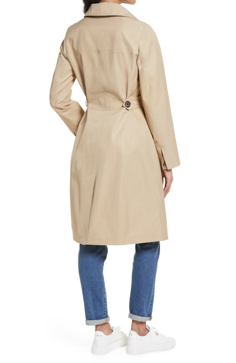 Sam Edelman Water Repellent Belted Trench Coat with Removable Hood, Alternate, color,