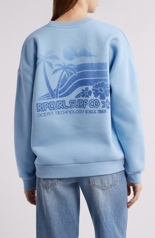 Rip Curl Ocean Heritage Graphic Sweatshirt In Mid Blue
