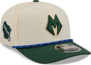 New Era Men's New Era Cream/Hunter Green Milwaukee Bucks 2025/26 City Edition 9SEVENTY Adjustable Hat