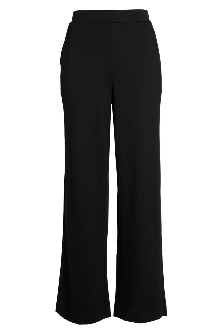 Wide Leg Pull-On Pants, Main, color, RICH BLACK