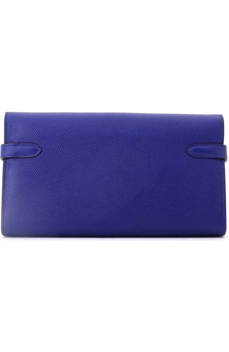 Pre-Owned Hermes Kelly Wallet Epsom Long, Alternate, color, Bleu Electrique