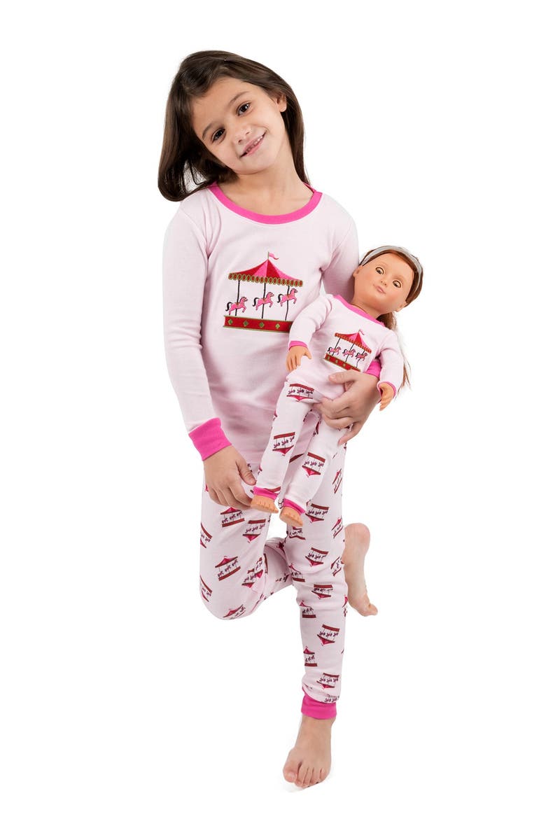 Carousel Pajama & Matching Doll Pajama Set, Alternate, color, MULTI