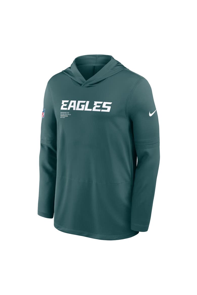 Men's Nike Midnight Green Philadelphia Eagles Sideline Pure Fury Performance Long Sleeve Hoodie T-Shirt, Alternate, color, Green