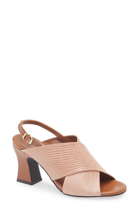 Catarina Embossed Leather Slingback Sandal (Women)