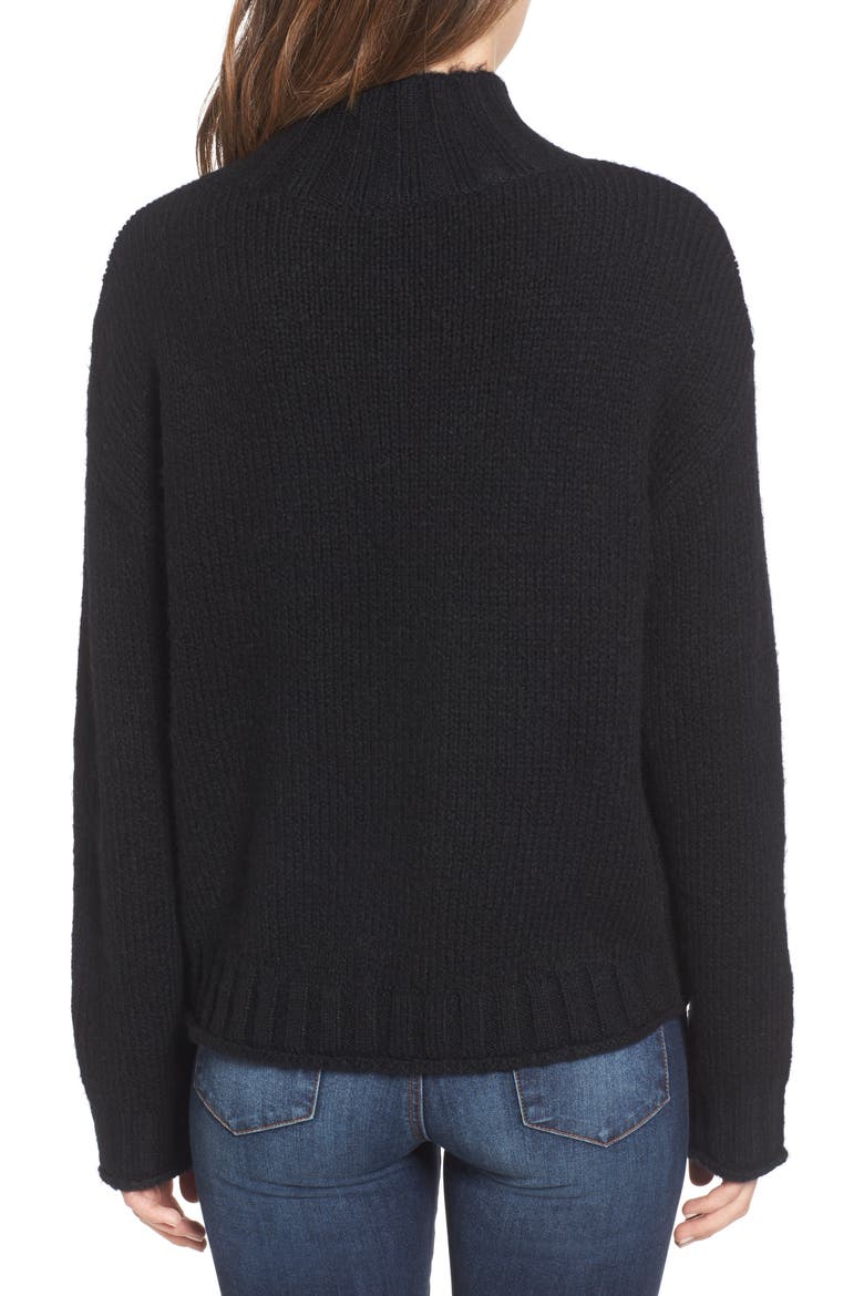 Cozy Mock Neck Sweater, Alternate, color, BLACK