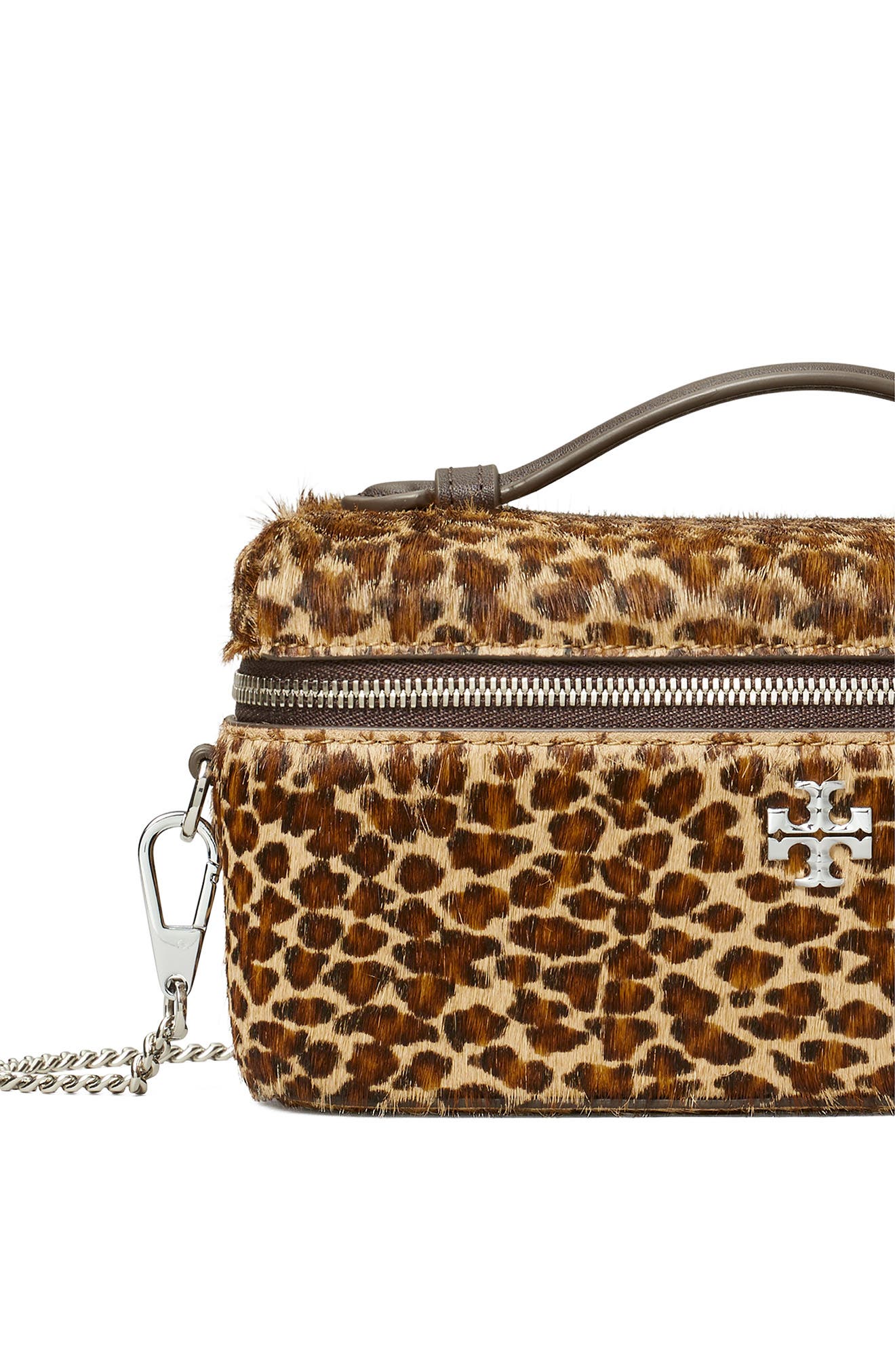 Tory Burch Kira East/West Vanity Case, Alternate, color, Leopard Multi Calf Hair