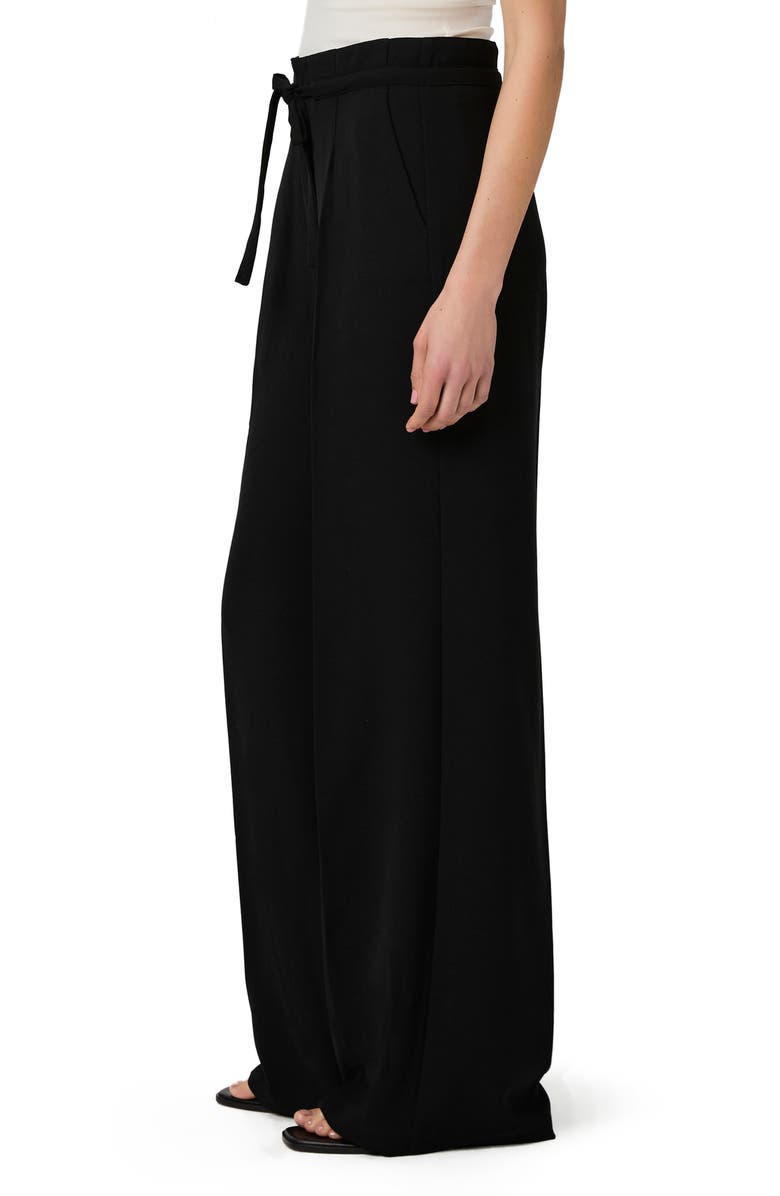 PAIGE Shiraz Tie Waist Wide Leg Pants, Alternate, color, Black