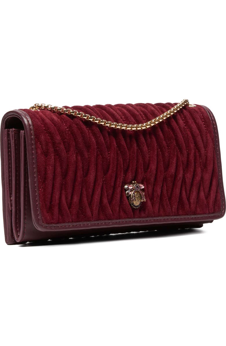 Dune London Strong Convertible Suede Crossbody Bag, Alternate, color, Burgundy