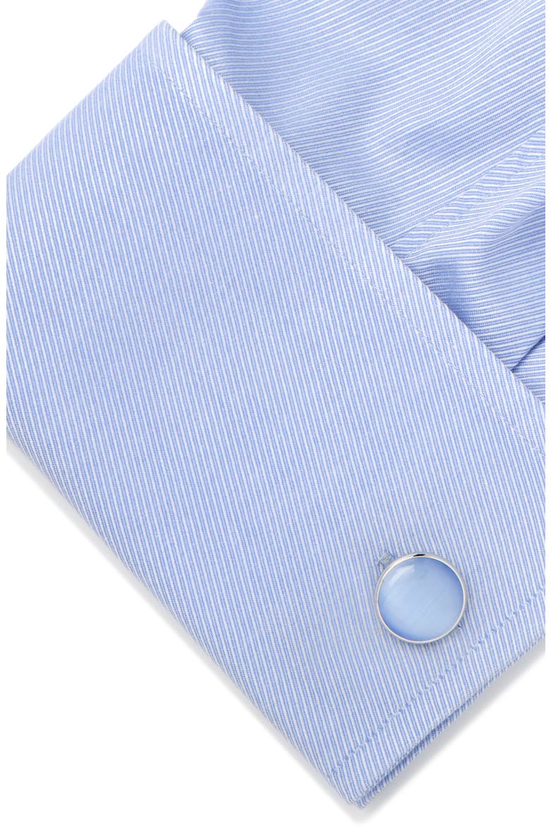 Cat's-Eye Cuff Links, Alternate, color, BLUE
