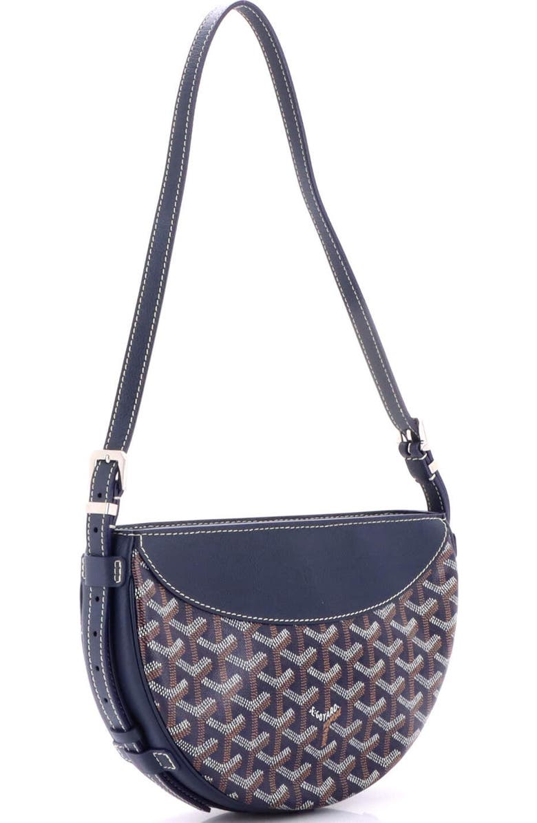 Pre-Owned Goyard Hirondelle Shoulder Bag Coated Canvas and Leather, Alternate, color, Blue