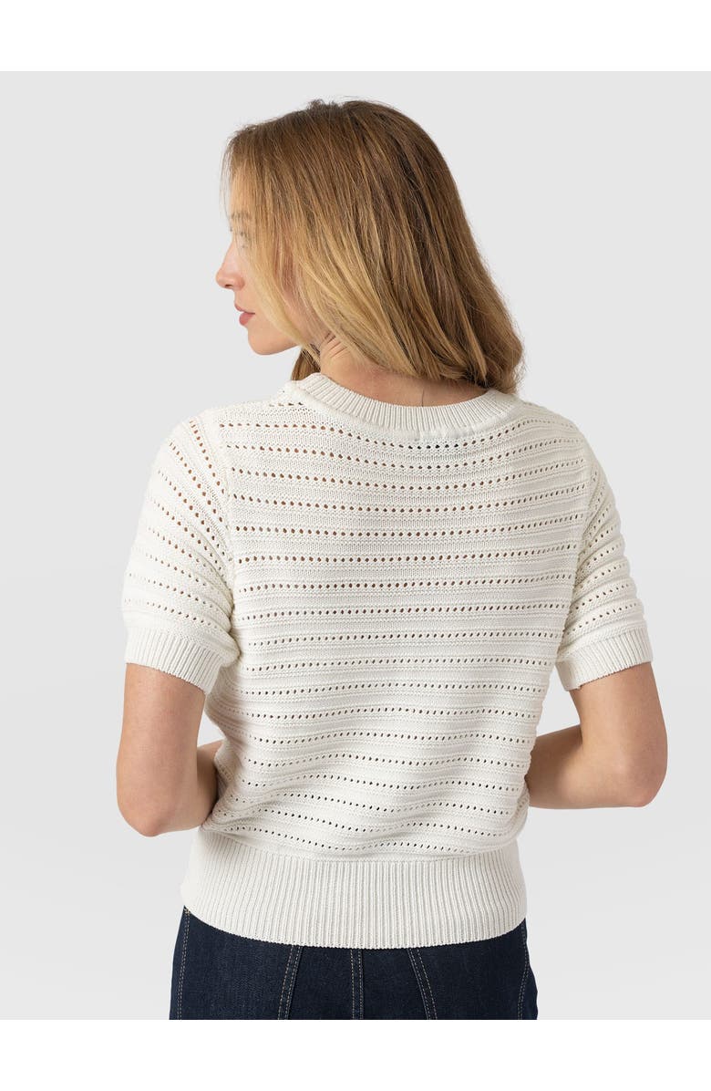 Saint + Sofia Ester Short Sleeve Knit, Alternate, color, Cream
