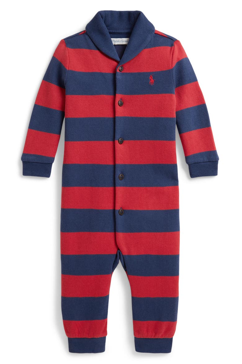 Kids' Striped Estate Rib Coverall, Main, color, POST RED MULTI