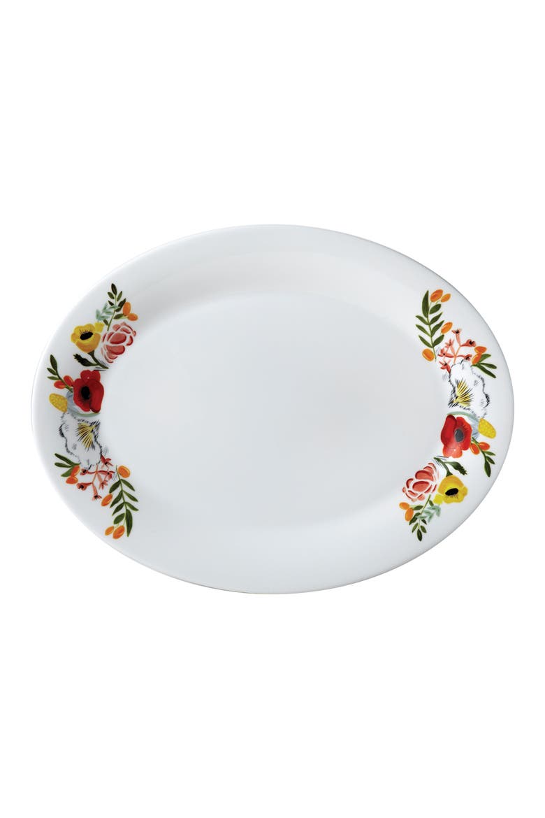 Language of Flowers Oval Platter, Main, color, Multi
