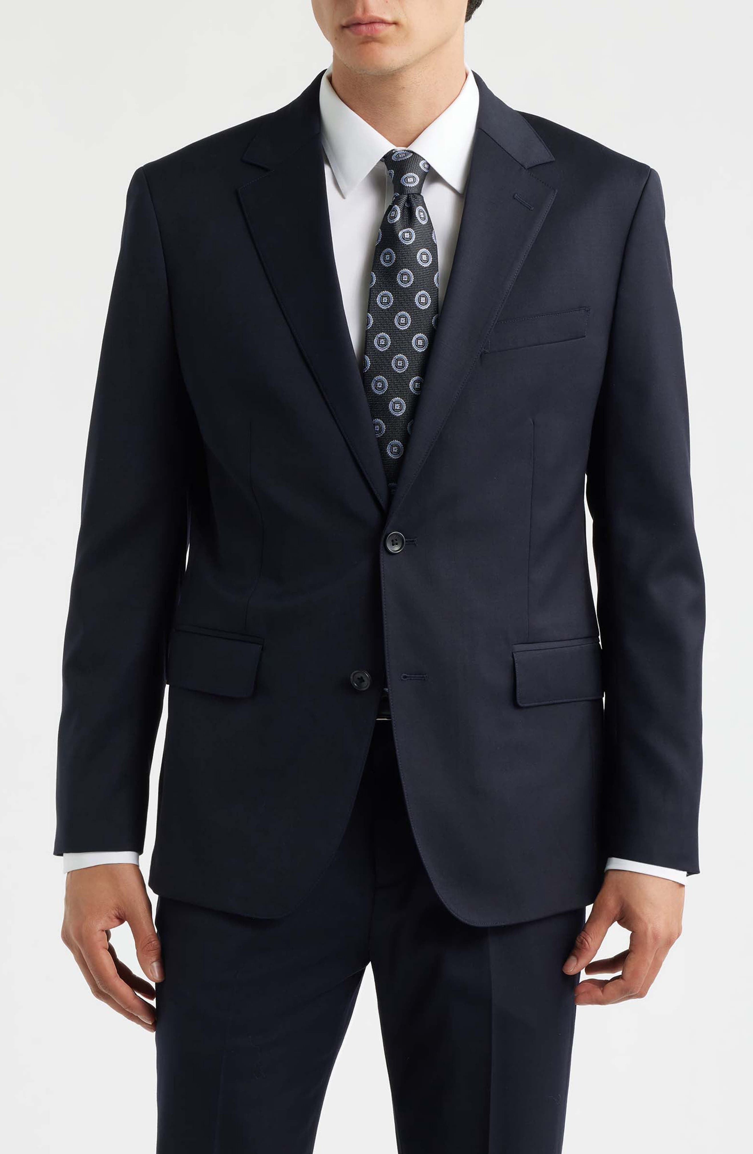 Jetsetter Standard Fit Navy Stretch Wool Suit Jacket