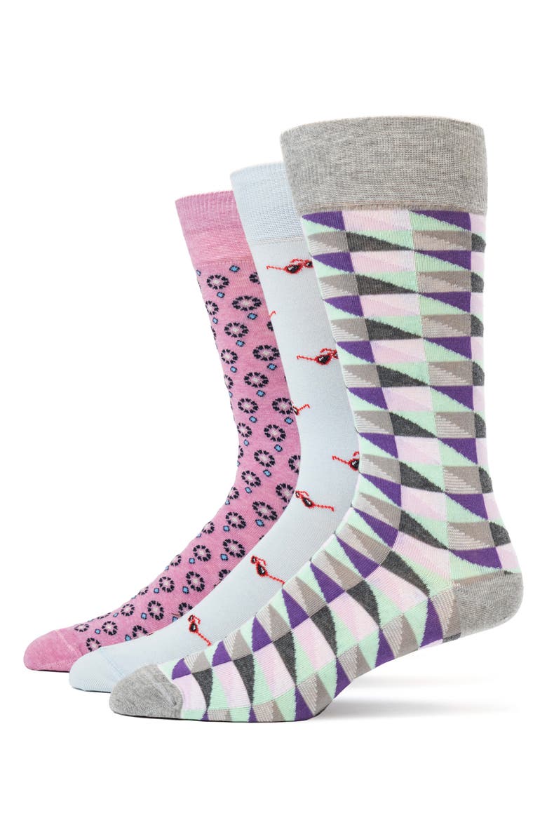 Lorenzo Uomo 3-Pack Assorted Dress Socks, Main, color, 