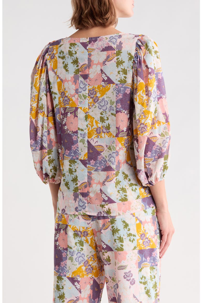 Ysandra Patchwork Cotton Top, Alternate, color, MULTI