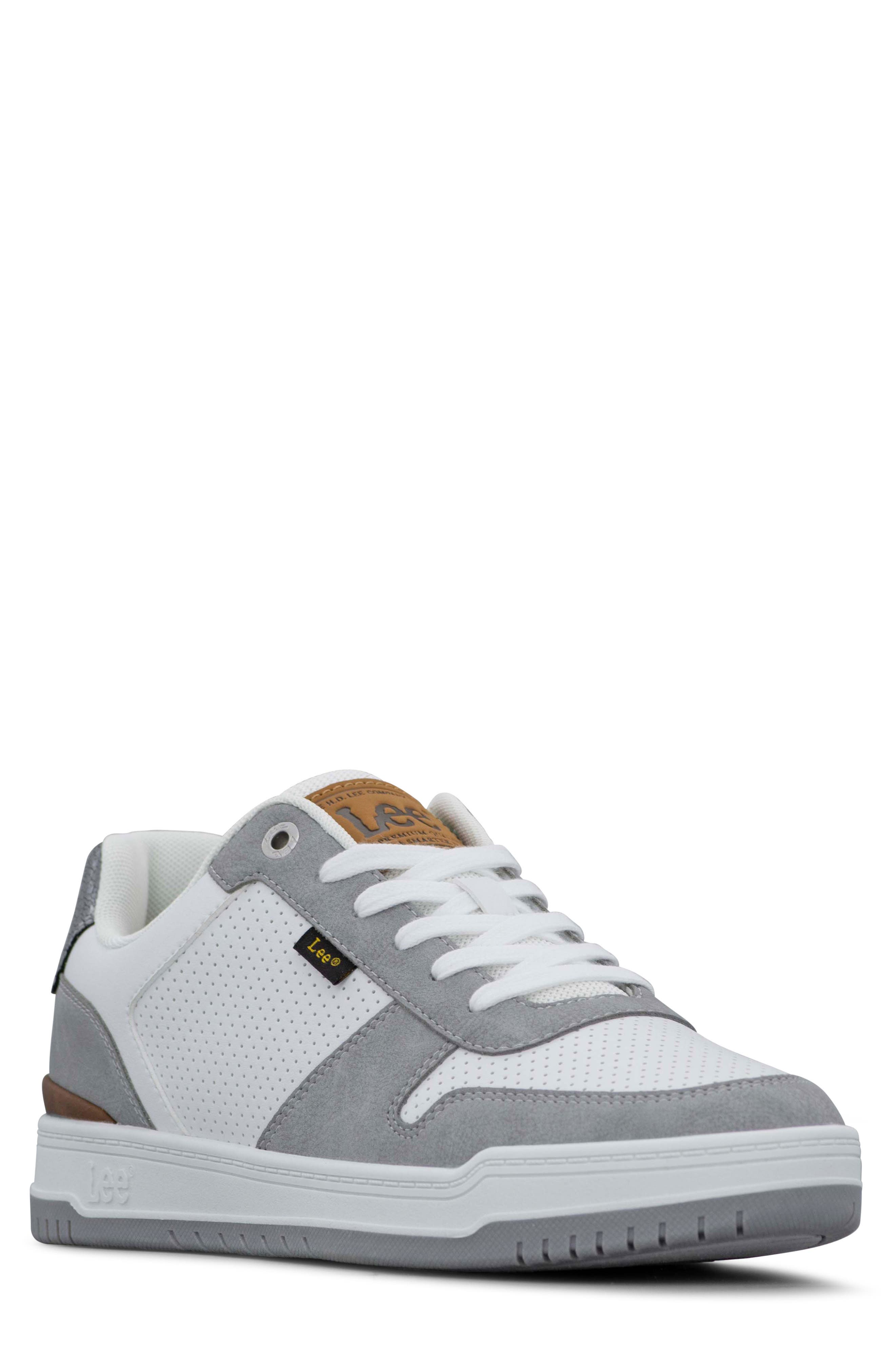 Specter Core Faux Leather Sneaker, Main, color, WHITE/ PLAT GREY/ DARK GREY