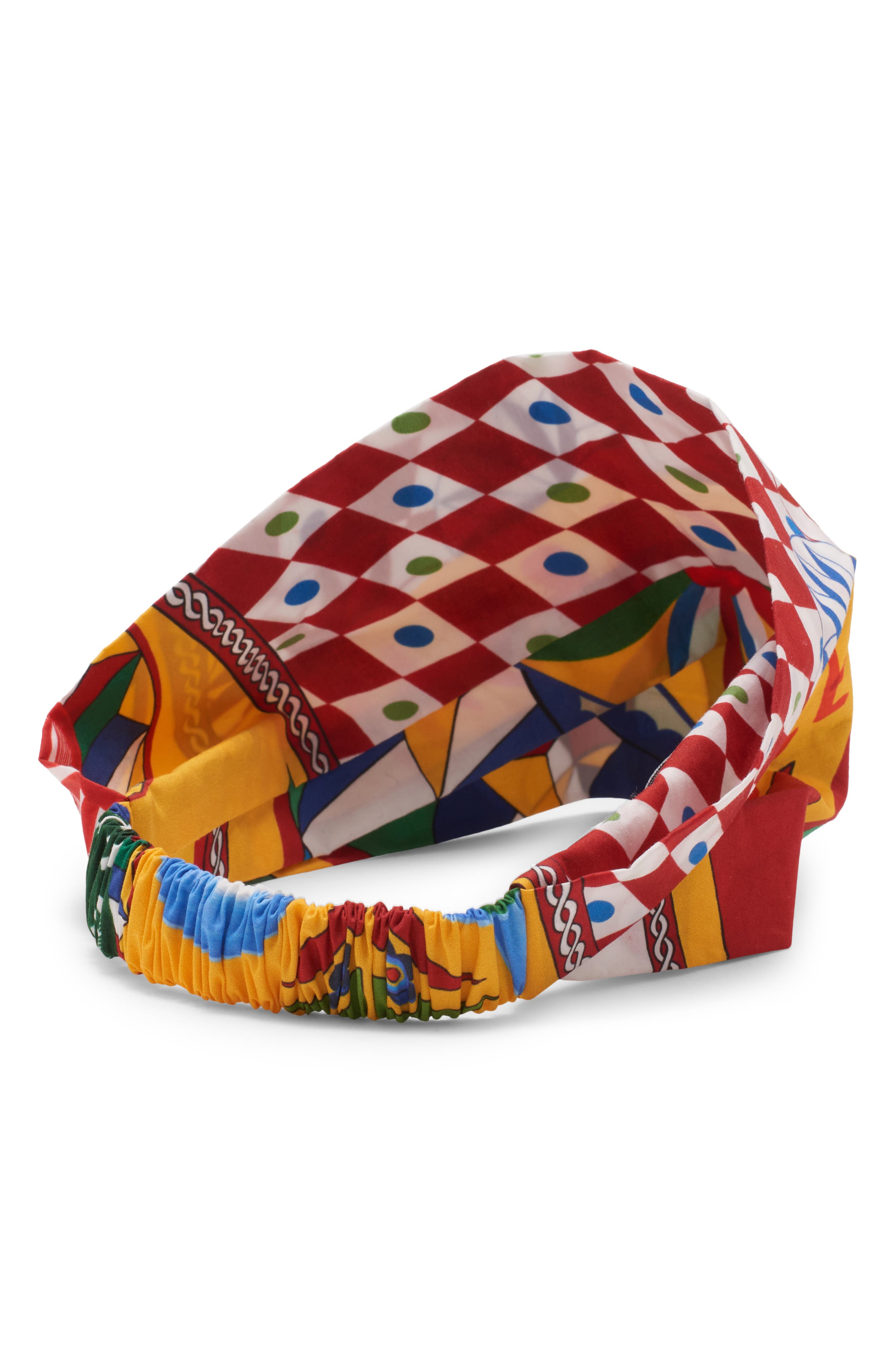 Dolce&Gabbana Kids' Carretto Siciliano Print Headband, Alternate, color, 