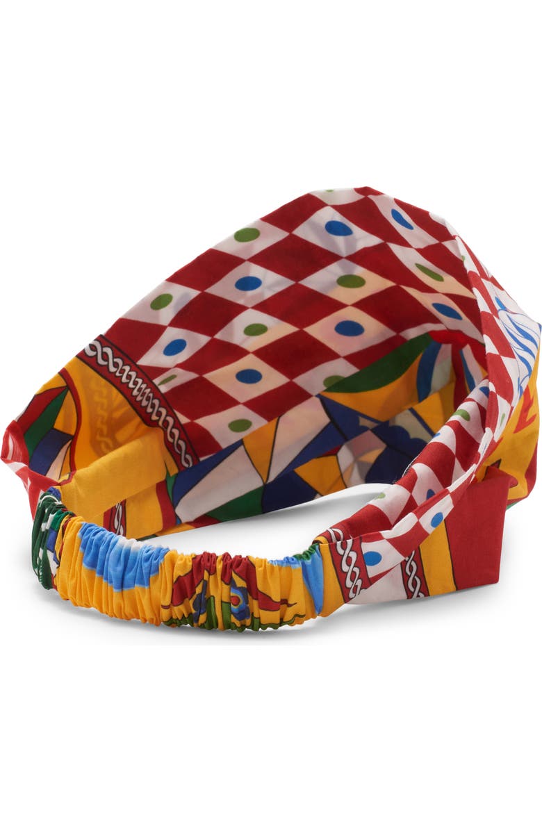 Dolce&Gabbana Kids' Carretto Siciliano Print Headband, Alternate, color,