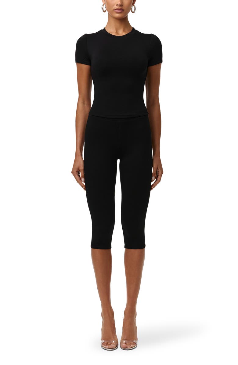 Naked Wardrobe Smooth Capri Leggings, Alternate, color, Black