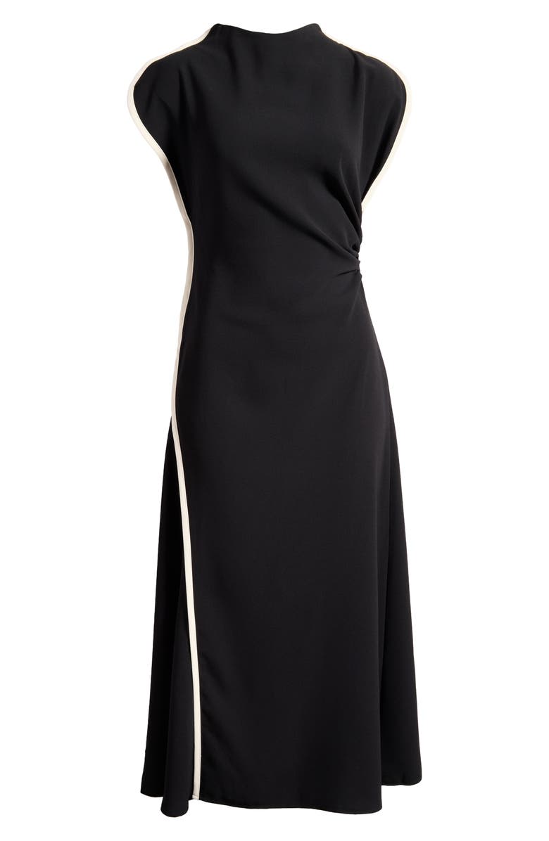 Luxely Drape Contrast Trim Dress, Alternate, color,