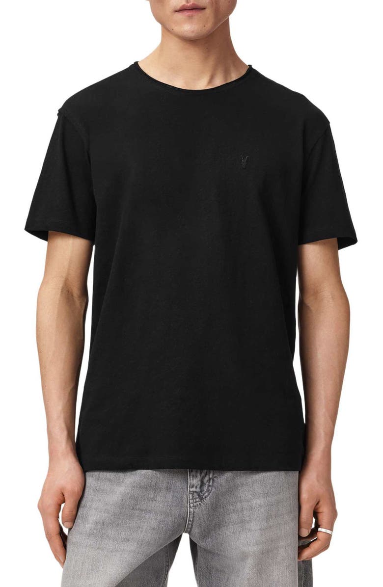 AllSaints Flax Short Sleeve T-shirt, Main, color, Jet Black