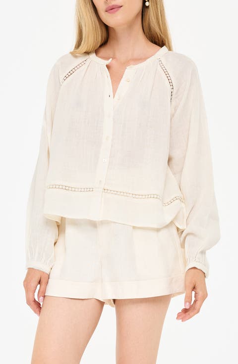 Sorrento Embroidery Detail Cotton Button-Up Shirt