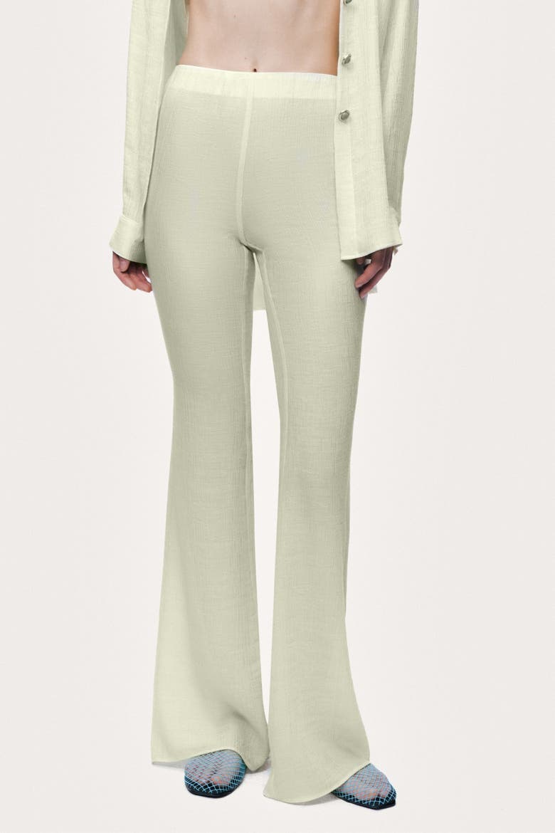 High Waist Flare Pants, Alternate, color, Light/Pastel Yellow