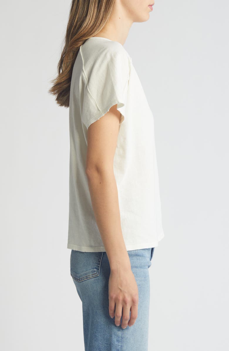 PAIGE Yelena Cotton & Linen V-Neck T-Shirt, Alternate, color,