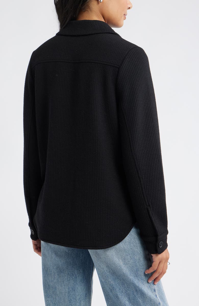Caslon<sup>®</sup> Textured Knit Shirt Jacket, Alternate, color, Black