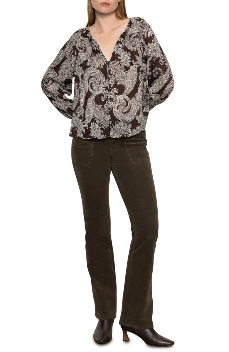 Sanctuary Paisley Long Sleeve Button-Up Shirt, Alternate, color, Mineral Paisley