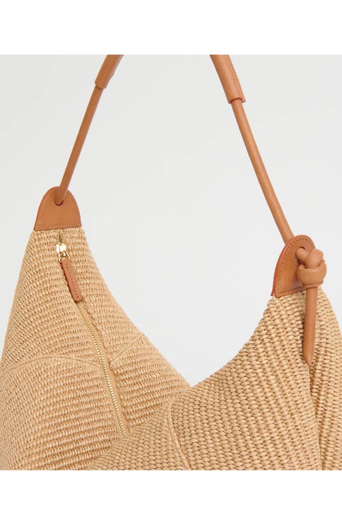 Mansur Gavriel Fortuna Raffia Hobo Bag In Natural
