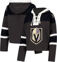 '47 Women's '47 Charcoal Vegas Golden Knights Cropped Superior Lacer Pullover Hoodie