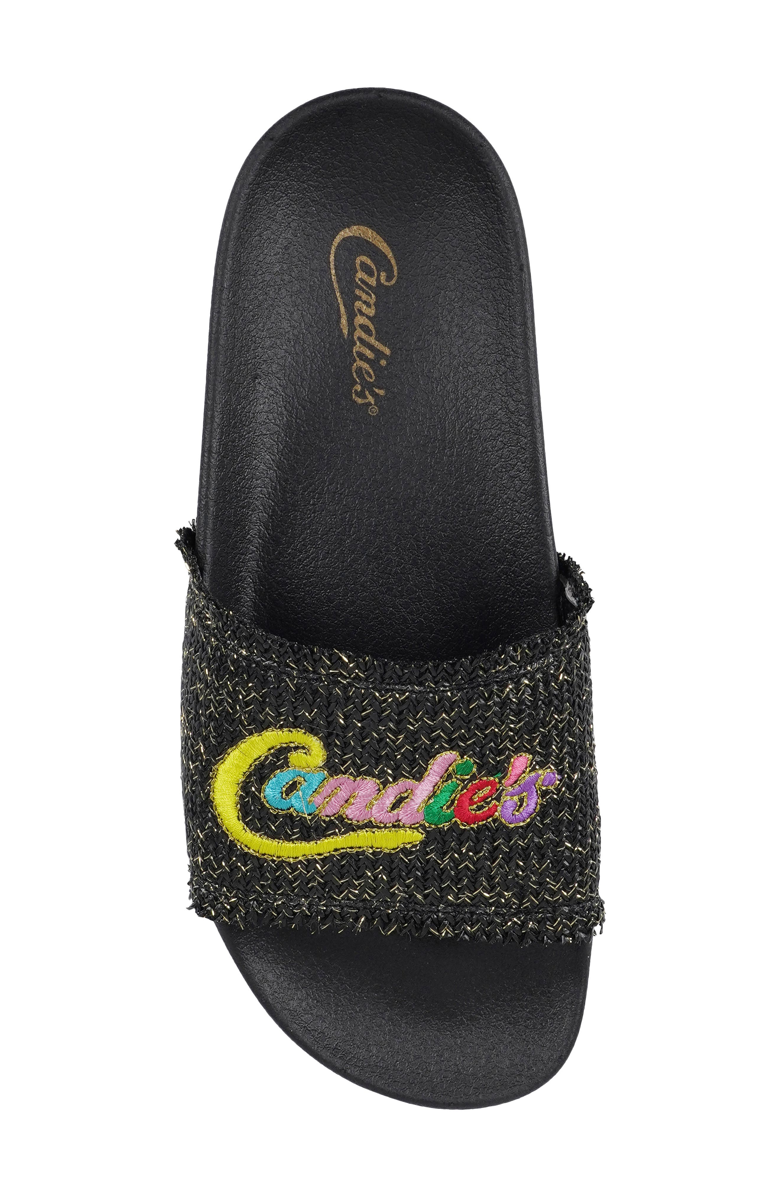 Candie's Logo Slide Sandal, Alternate, color, Black
