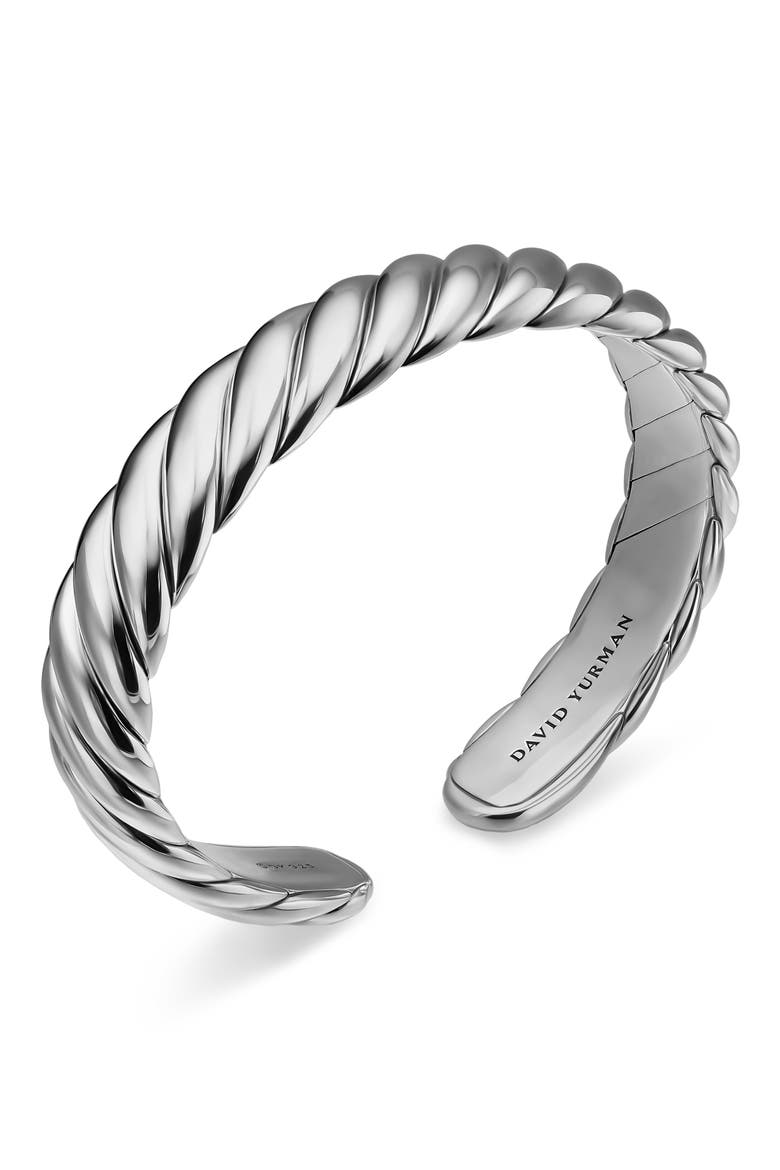 Sculpted Cable Flex Bracelet, 11mm, Alternate, color, SILVER