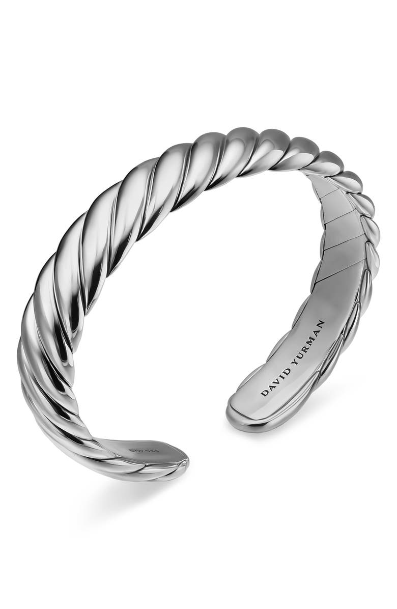David Yurman Sculpted Cable Flex Bracelet, 11mm, Alternate, color, Silver