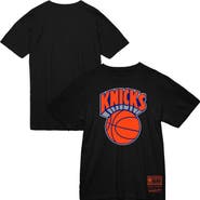 Mitchell & Ness Men's Mitchell & Ness  Black New York Knicks Big & Tall Hardwood Classics Vintage Logo T-Shirt