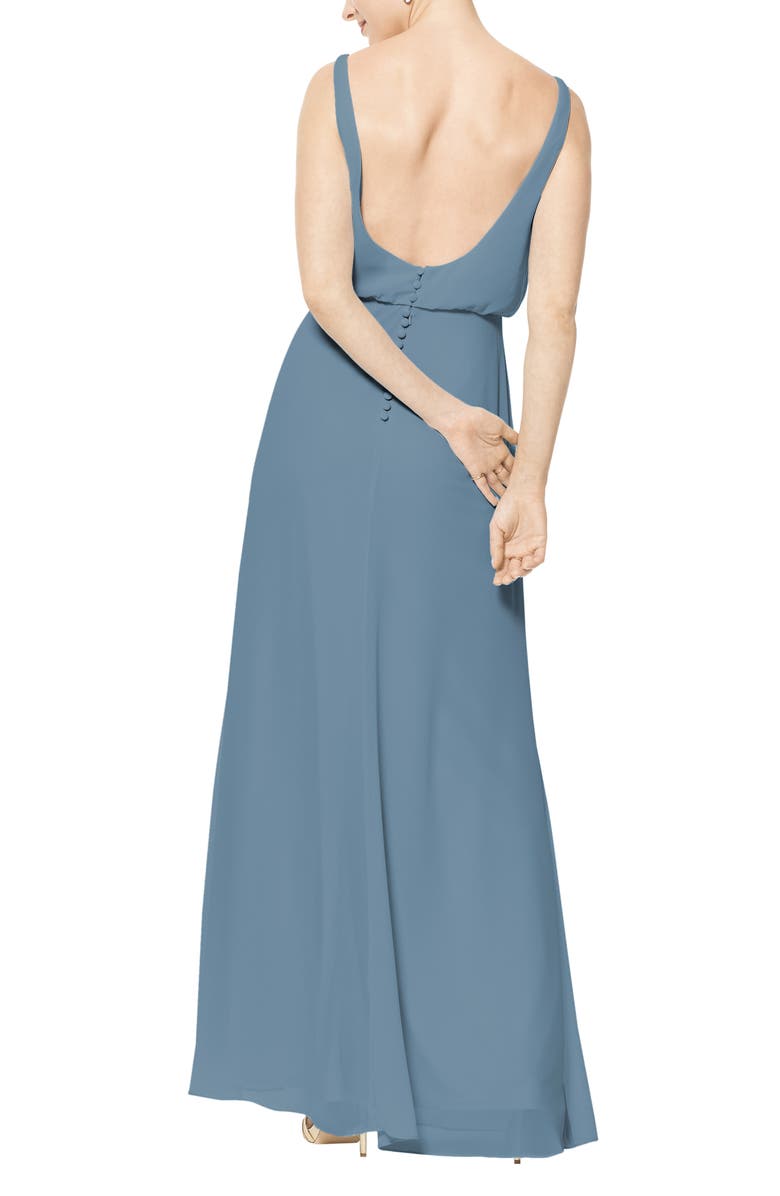 #Levkoff Blouson Chiffon A-Line Gown, Alternate, color, 