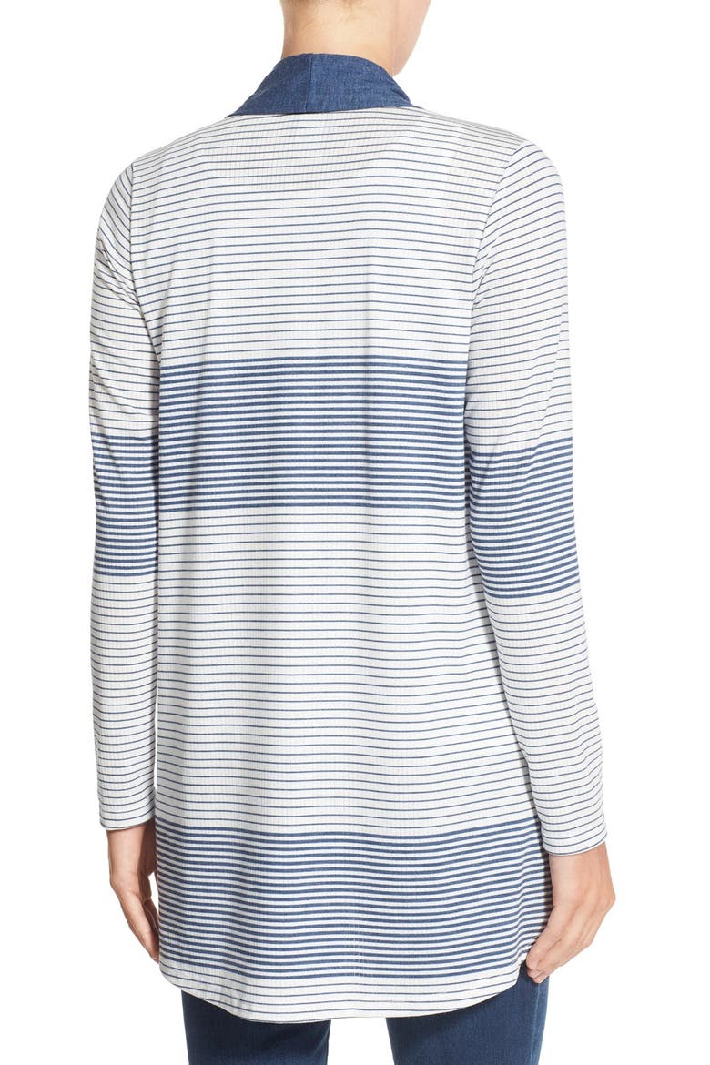 High/Low Jersey Cardigan, Alternate, color, TEAL