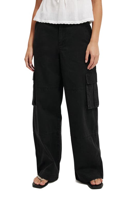 Cotton On Benny Cargo Pant In Washed Black