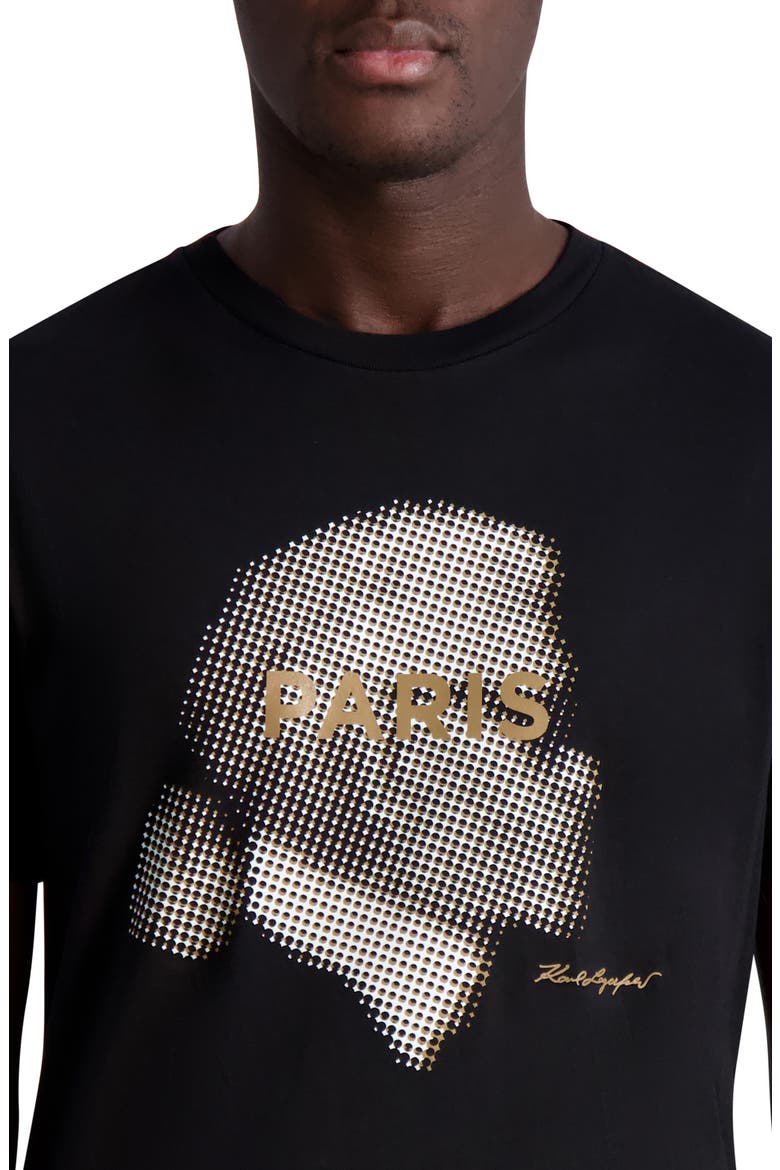 Faded Karl Profile Logo Cotton Graphic Tee, Alternate, color, BLACK