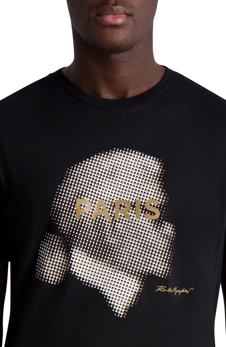 KARL LAGERFELD PARIS Faded Karl Profile Logo Cotton Graphic Tee, Alternate, color, 