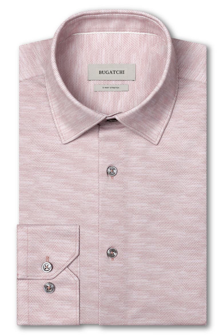 James OoohCotton® Herringbone Print Button-Up Shirt, Alternate, color, DUSTY PINK