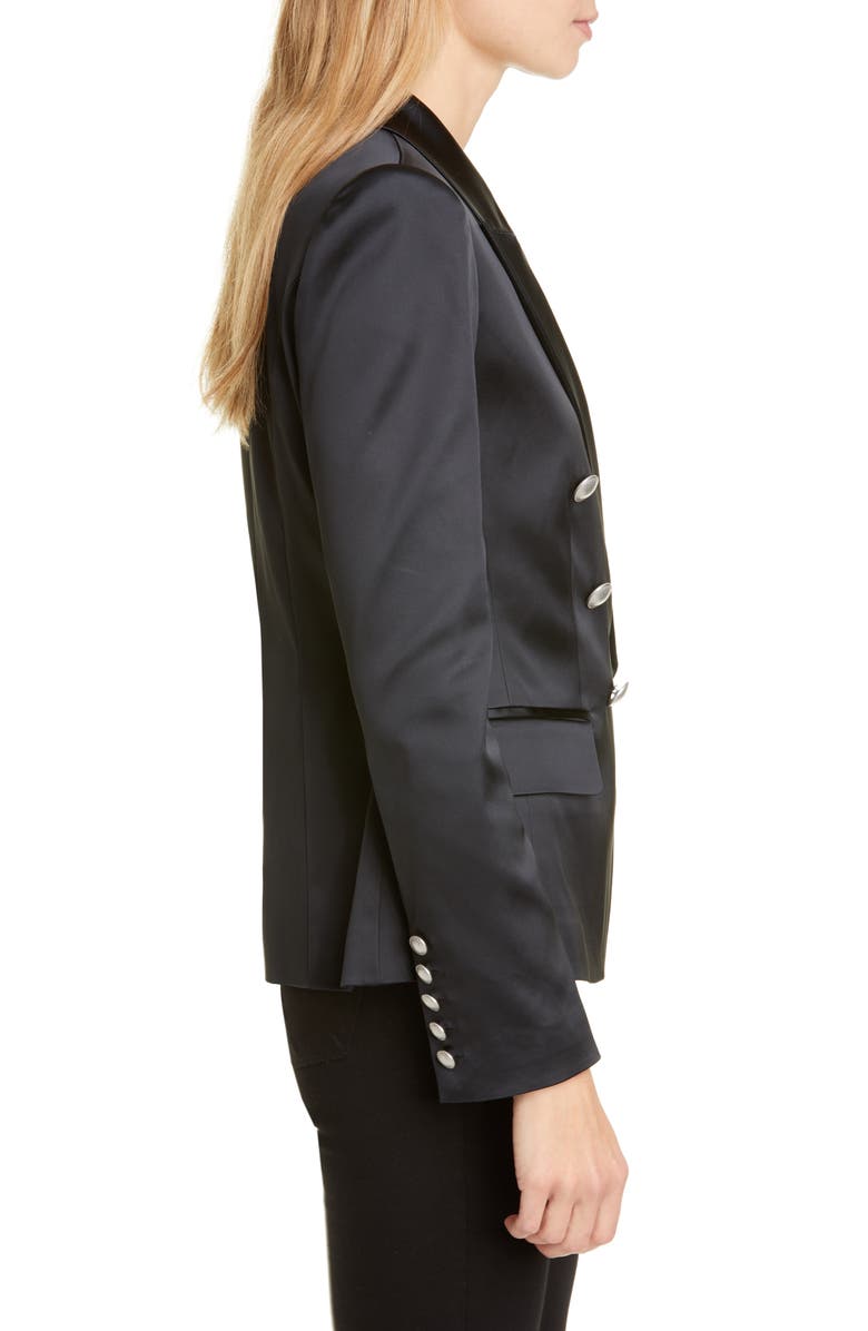 L'AGENCE Kenzie Satin Double Breasted Blazer, Alternate, color, 
